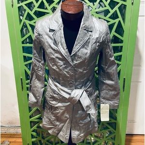 metrostyle NEW! vintage silver leather jacket